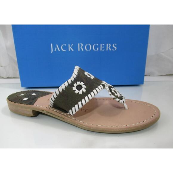 Jack Rogers Jacks Camo Flat Thong Sandals Jack Signature Camo / white Size 7 - Picture 1 of 8